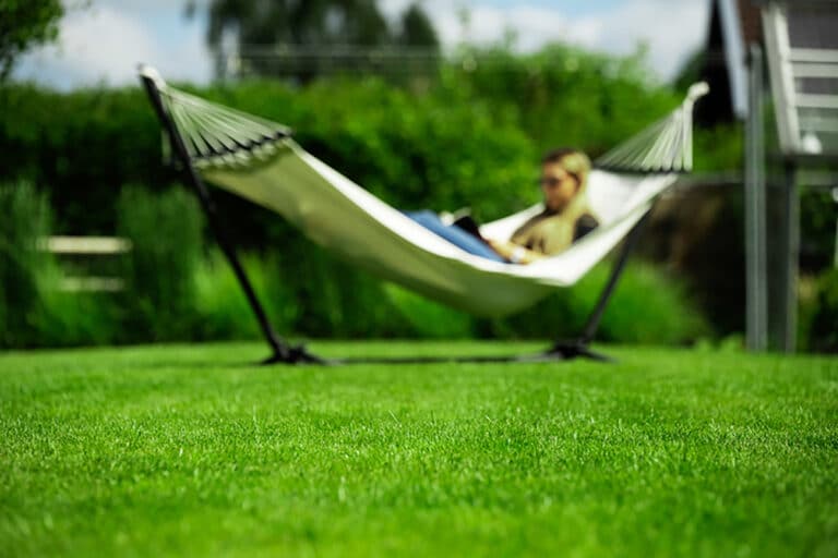 Een groene grasmat, het hele jaar door